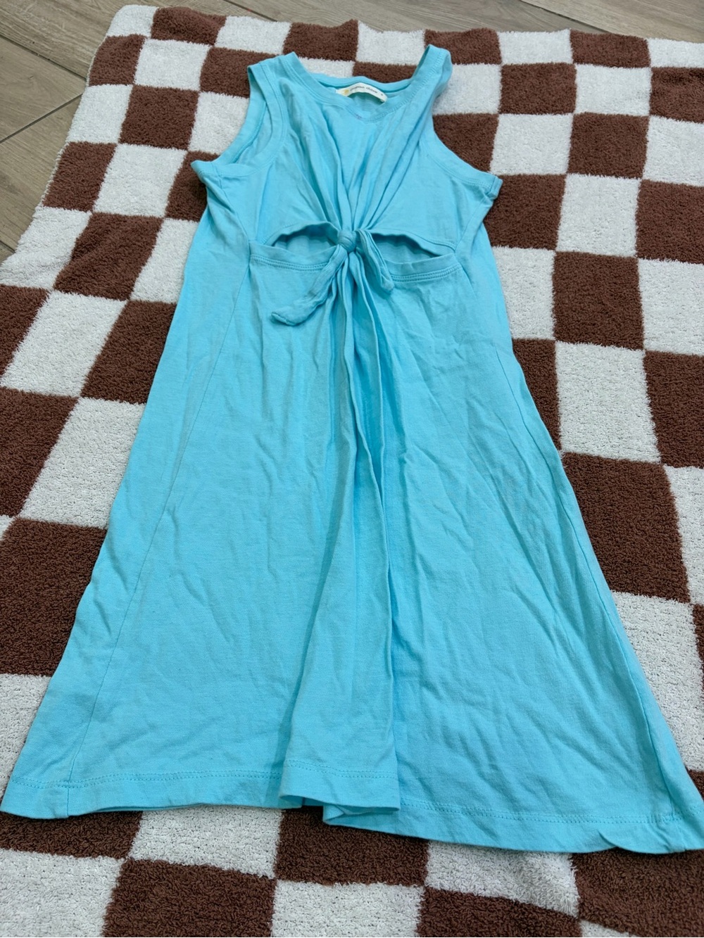 Ocean Drive Sky Blue Sleeveless Midi Tie-Front Dress